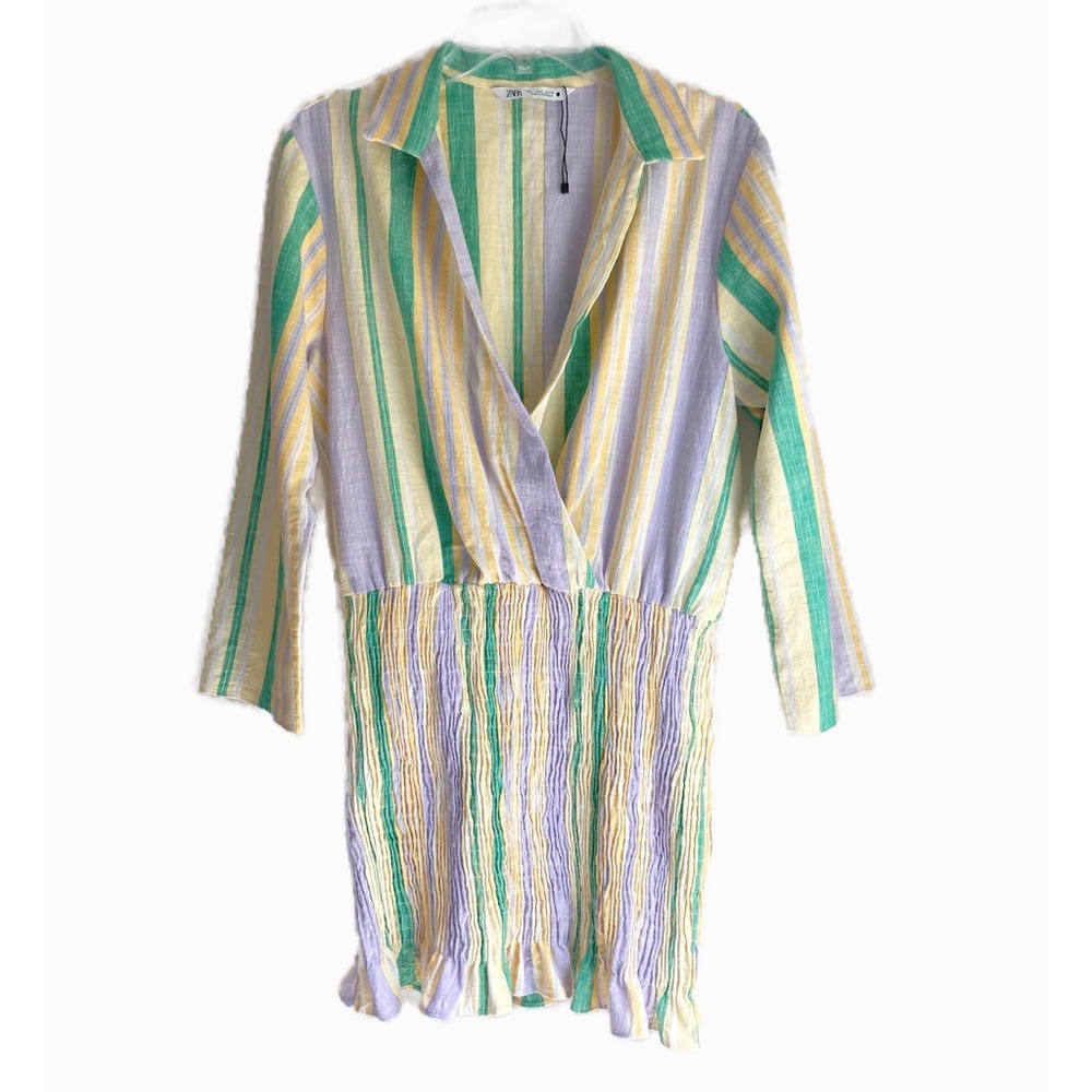 Zara NWOT Stripped Dress Large - Picture 8 of 9